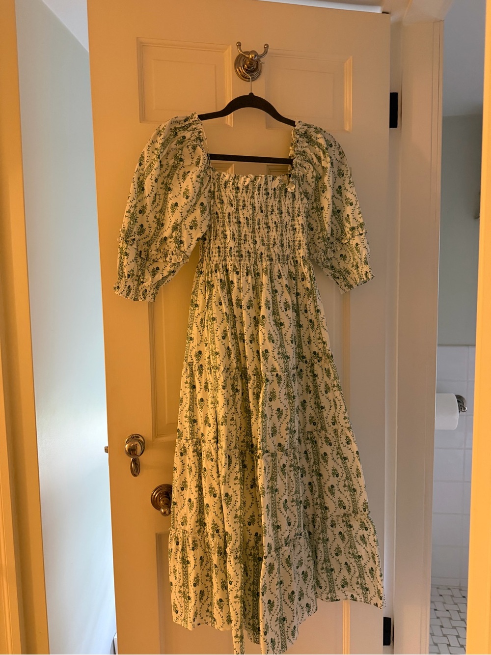 Hill House Home Nesli Nap Dress in Emerald Trellis